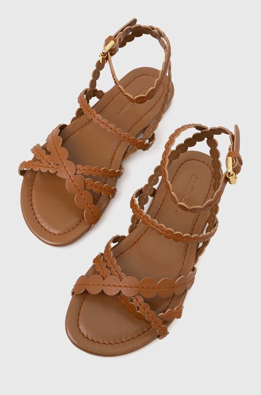 See by Chloé sandały skórzane brązowy SB42031A.533