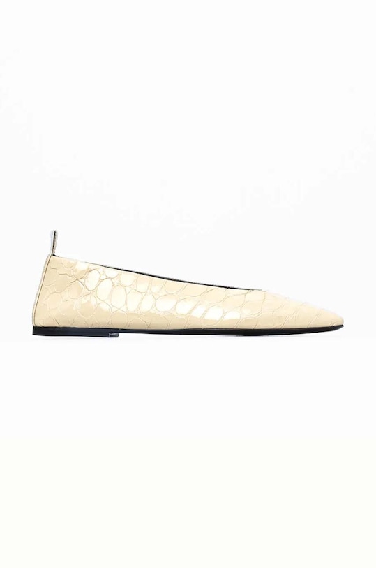 Δερμάτινες μπαλαρίνες Vanda Novak Nora μπεζ Nora.Ivory.Puffy