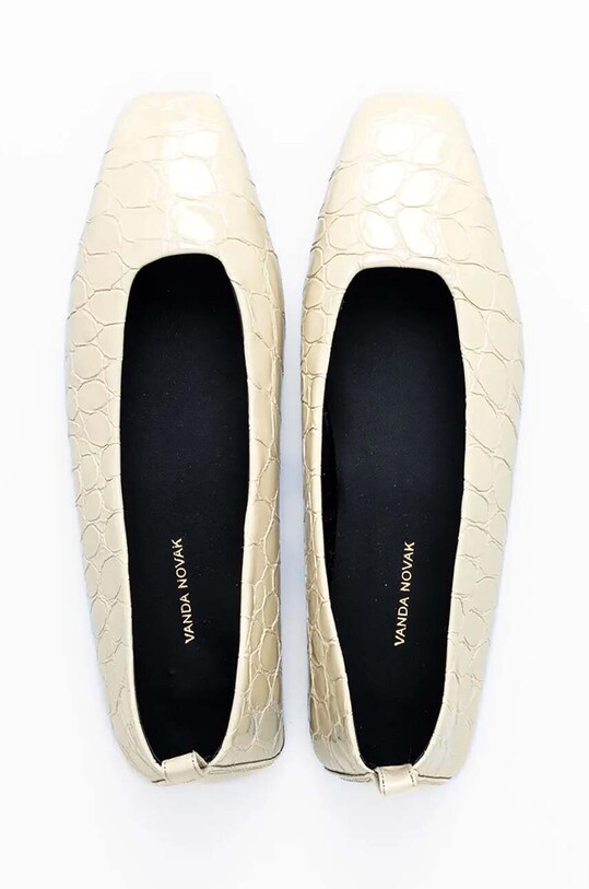Vanda Novak balerini de piele Nora bej Nora.Ivory.Puffy