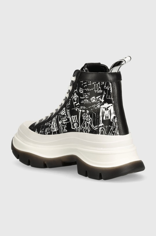Cipők Karl Lagerfeld bőr sneaker LUNA KL42952.400 fekete