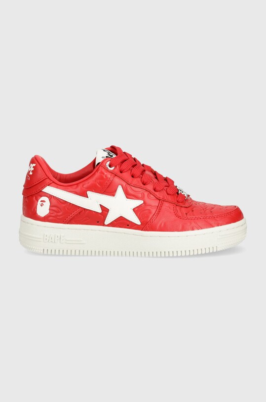 Кожаные кроссовки A Bathing Ape Bape Sta #3 L 1J80291052 красный SS24