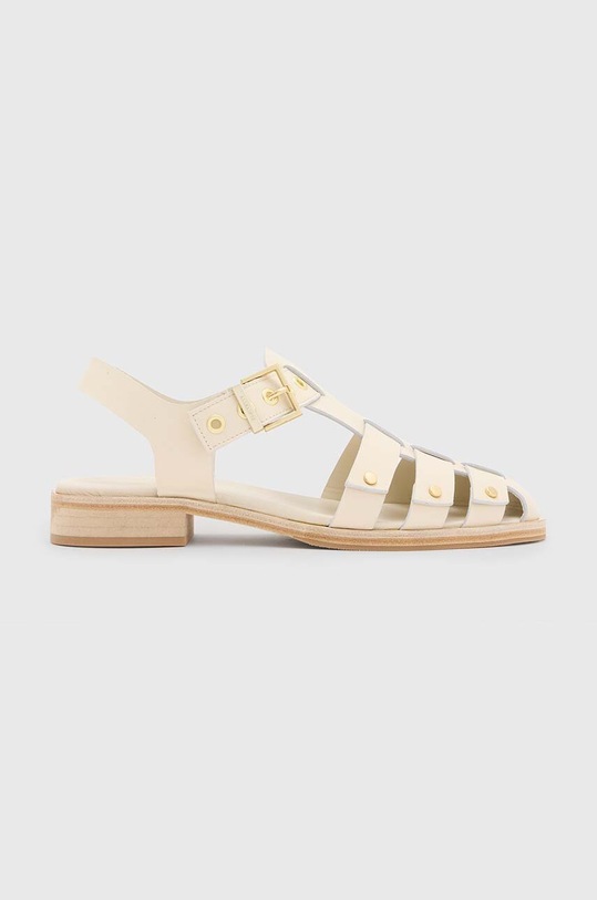 Kožené sandály AllSaints Nelly Stud přírodní kůže béžová W028FA