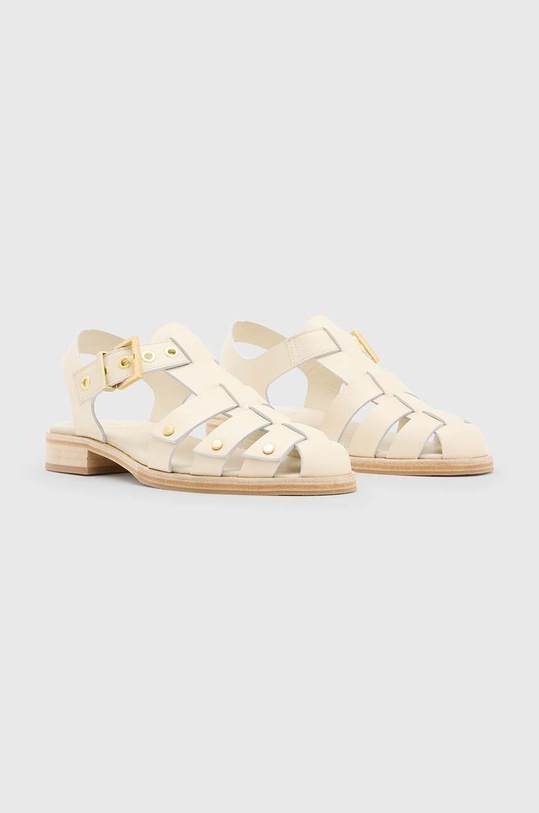 Kožené sandály AllSaints Nelly Stud W028FA béžová SS24