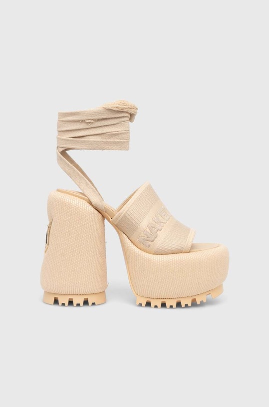 Naked Wolfe sandale gros bej Beach.Raffia.Off.White