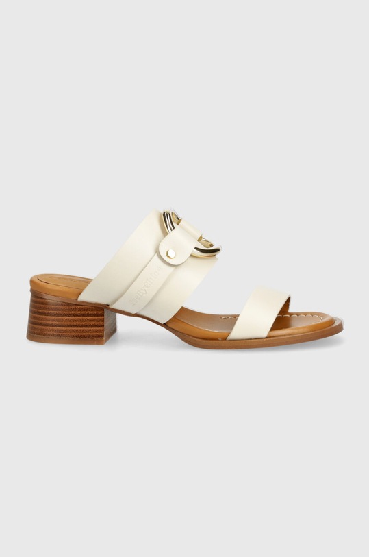 Δερμάτινες παντόφλες See by Chloé Hana SB42082A.139 μπεζ SS24