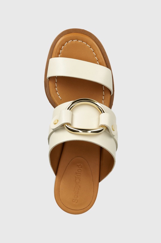 Δερμάτινες παντόφλες See by Chloé Hana μπεζ SB42082A.139