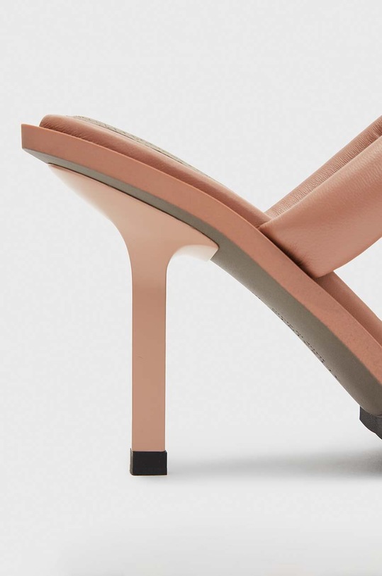 Kožené pantofle AllSaints Ava růžová WF595Y