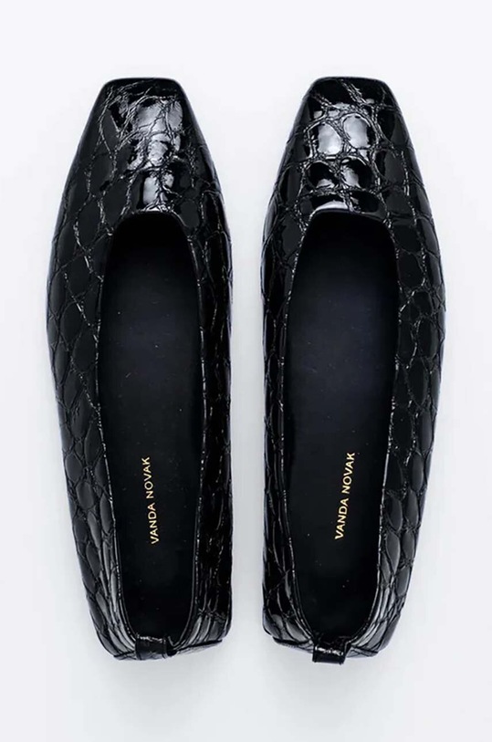 Kožené baleríny Vanda Novak Nora černá Nora.Black.Puffy