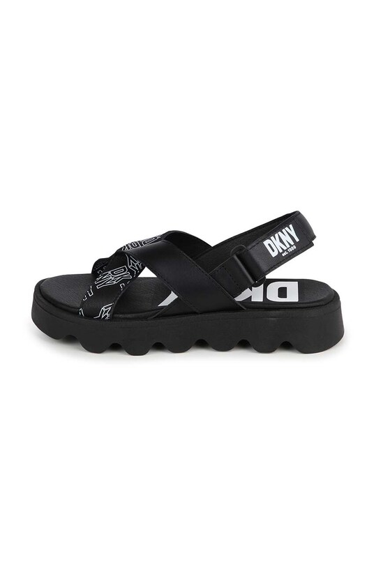 Παιδικά δερμάτινα σανδάλια DKNY μαύρο D60126.36.39