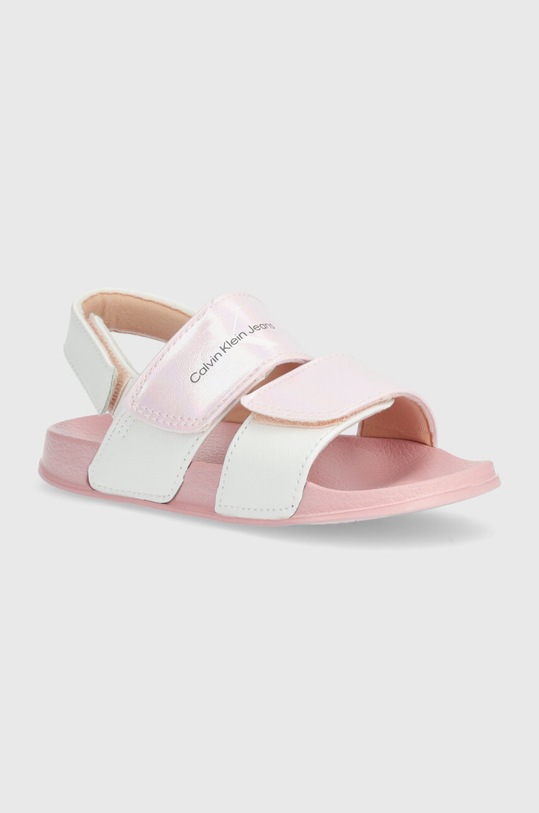 Calvin Klein Jeans sandały dziecięce imitacja skóry licowej różowy V1A2.80845.27.34