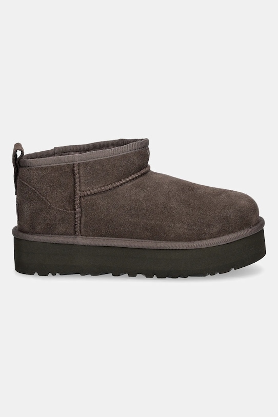 UGG cizme de zăpadă din piele întoarsă CLASSIC ULTRA MINI PLATFORM izolat maro 1157791K
