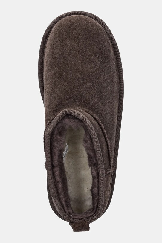 UGG cizme de zăpadă din piele întoarsă CLASSIC ULTRA MINI PLATFORM maro 1157791K
