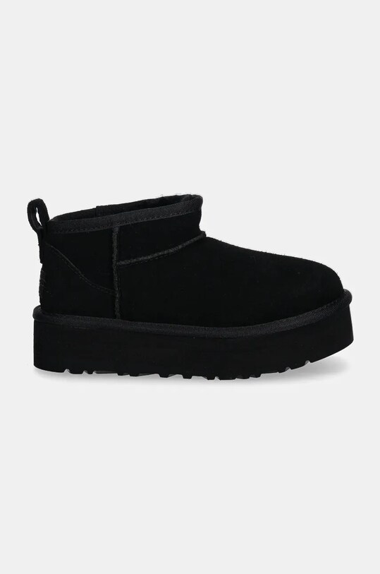 UGG śniegowce zamszowe dziecięce CLASSIC ULTRA MINI PLATFORM 1157791K czarny AA00