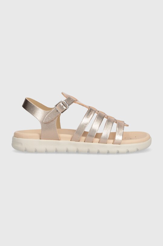 Dětské kožené sandály Geox SANDAL SOLEIMA zlatá J35GSB.000CF.28.35