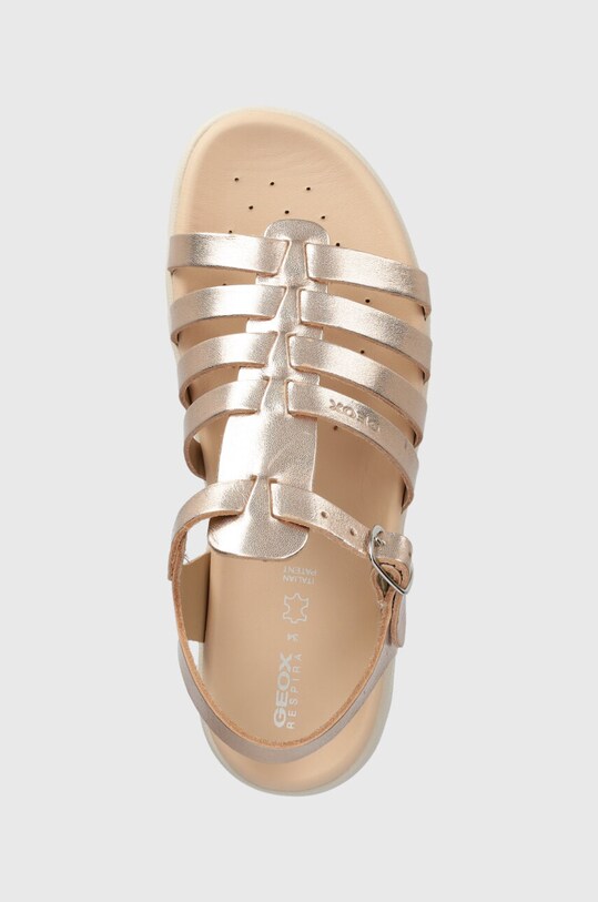 Dětské kožené sandály Geox SANDAL SOLEIMA zlatá J35GSB.000CF.28.35