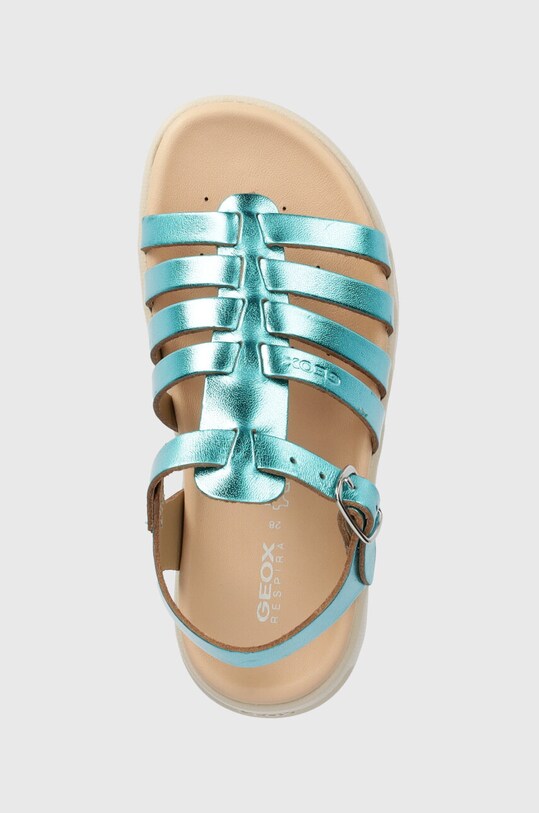 Geox sandały skórzane dziecięce SANDAL SOLEIMA turkusowy J35GSB.000CF.28.35