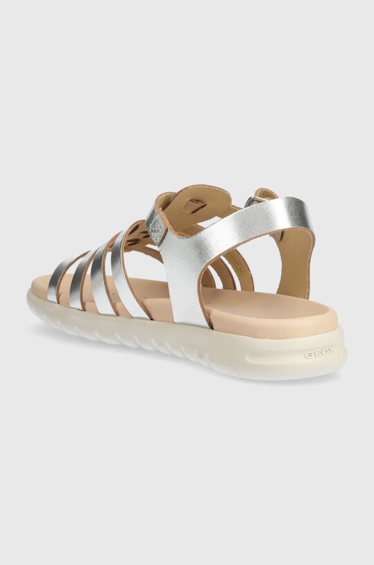 Dievča Detské kožené sandále Geox SANDAL SOLEIMA J35GSB.000CF.28.35 strieborná