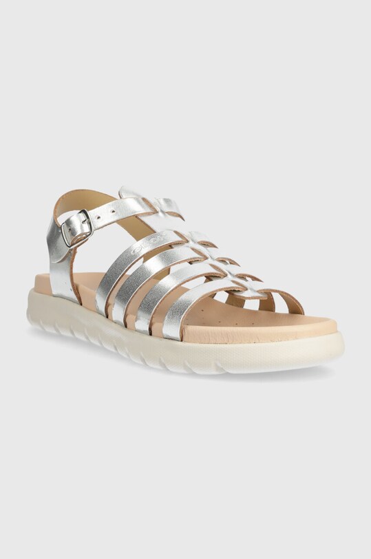 Geox sandały skórzane dziecięce SANDAL SOLEIMA J35GSB.000CF.36.39 srebrny SS25