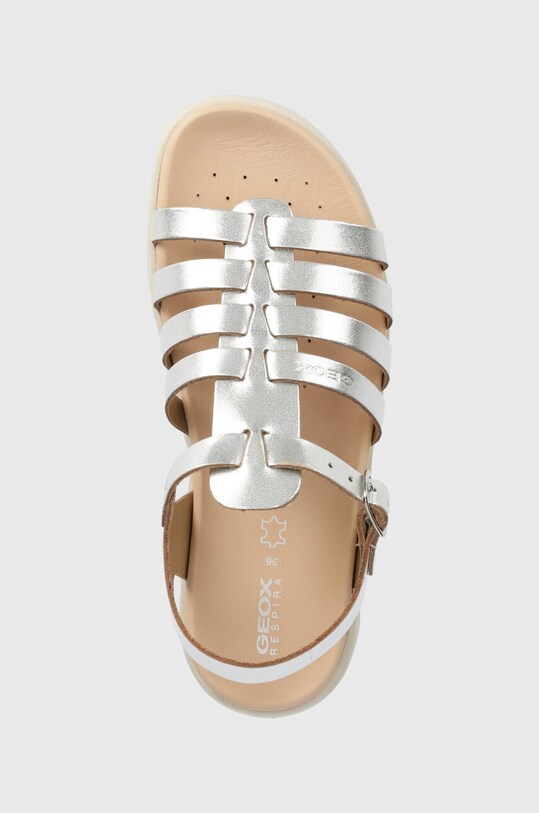 Geox sandały skórzane dziecięce SANDAL SOLEIMA srebrny J35GSB.000CF.36.39