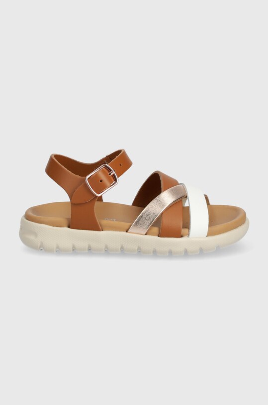 Geox sandale de piele SANDAL SOLEIMA J45GSA.043CF.24.27 maro SS24