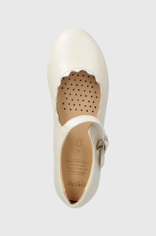 Geox baleriny skórzane dziecięce JR PLIE biały J4555C.00044.28.35