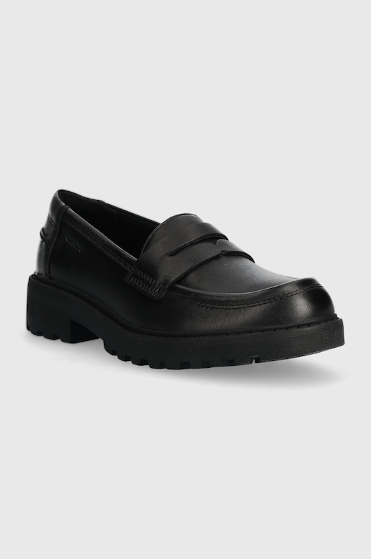 Geox mocasini din piele pentru copii J3620C.00043.28.31 negru SS24