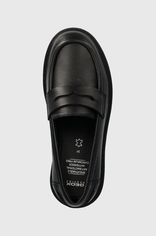 Geox mocasini din piele pentru copii negru J3620C.00043.28.31