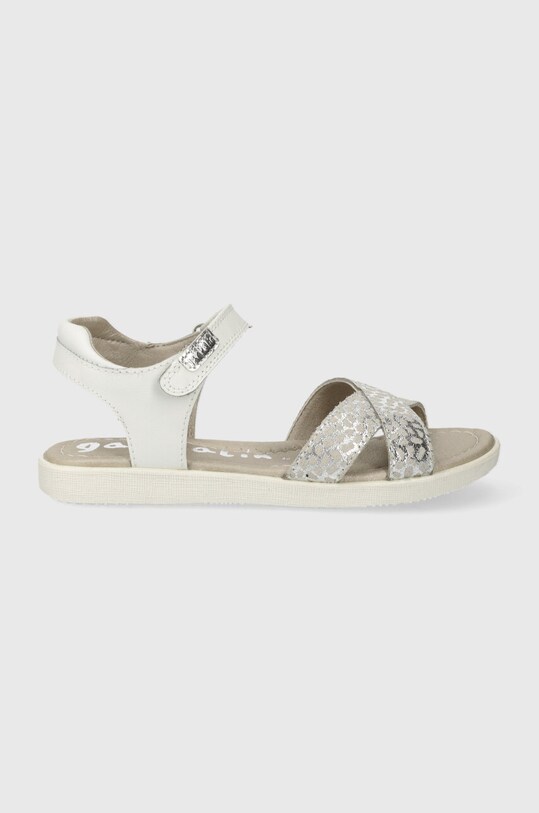 Garvalin sandale din piele pentru copii piele întoarsă argintiu 242426.28.34