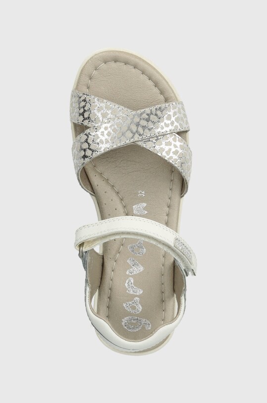 Garvalin sandale din piele pentru copii argintiu 242426.28.34