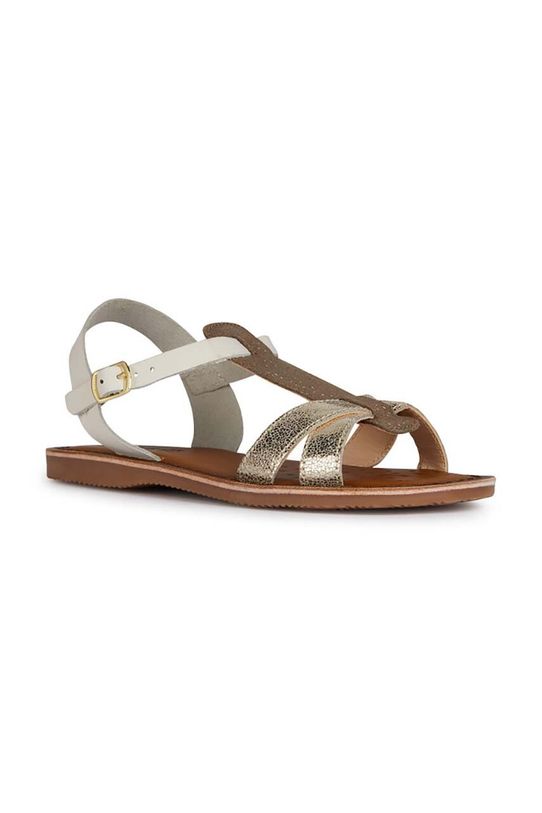 Geox sandale din piele pentru copii piele întoarsă aur J45BSE.08577.28.35
