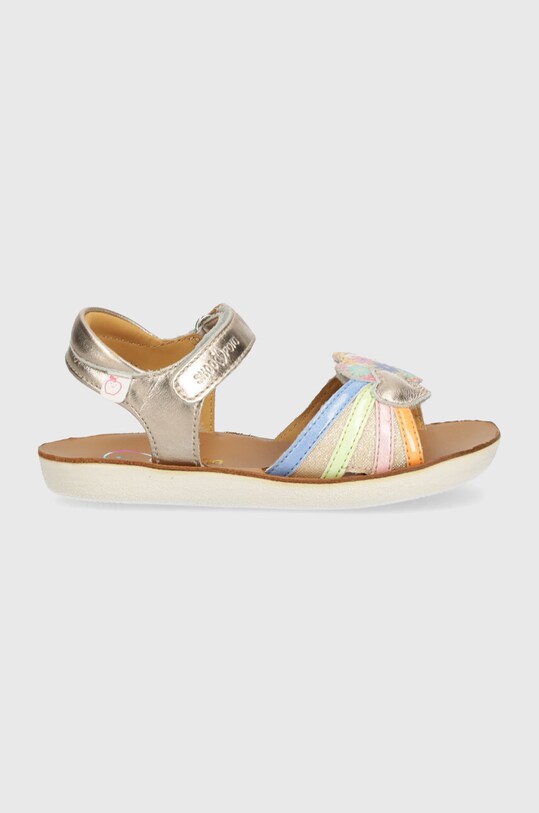 Shoo Pom sandale din piele pentru copii GOA HEART Q4NEDF04.25.27 bej SS24