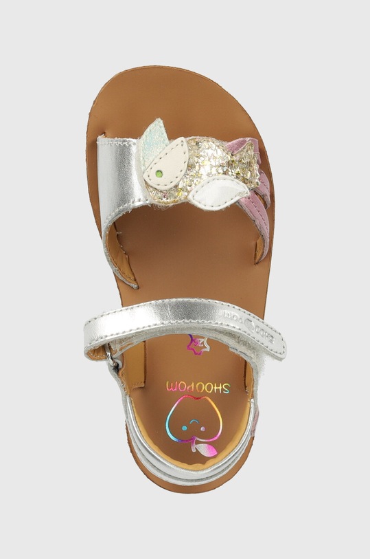 Дитячі шкіряні сандалі Shoo Pom GOA TOUCAN срібний Q4NNAW04.25.27