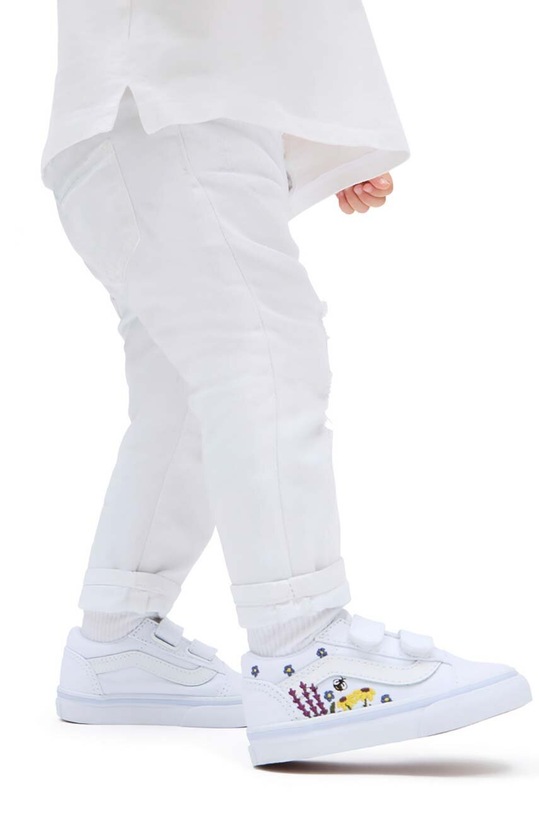 Vans tenisi copii Old Skool V textil alb VN000CRWAHP