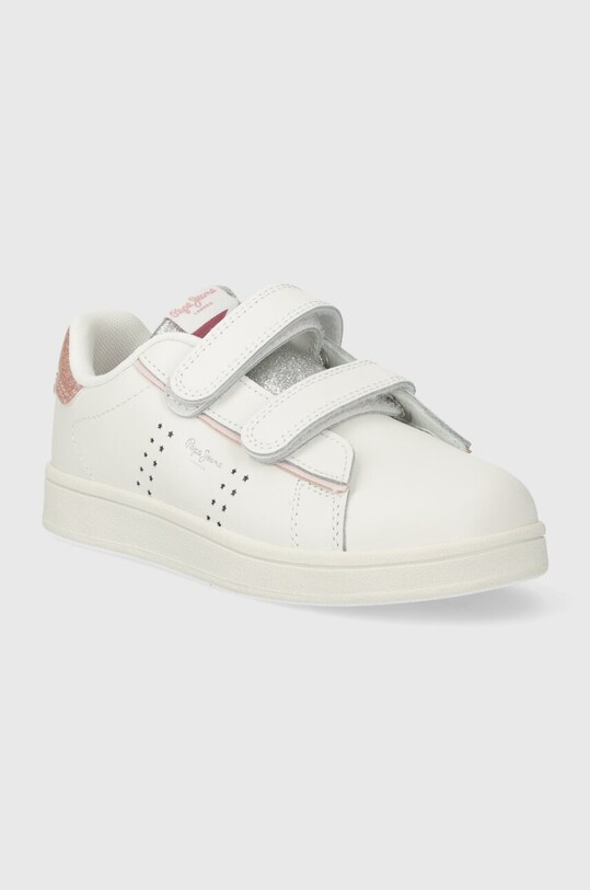 Pepe Jeans sneakersy skórzane dziecięce PLAYER NIGHT GK PGS30601 biały SS24