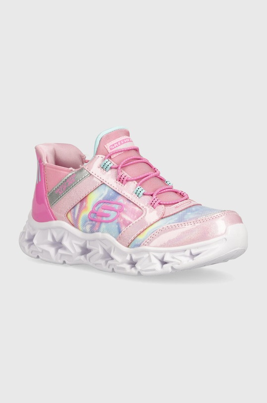 Skechers sneakers pentru copii GALAXY LIGHTS TIE DYE TAKEOFF textil roz 303707L