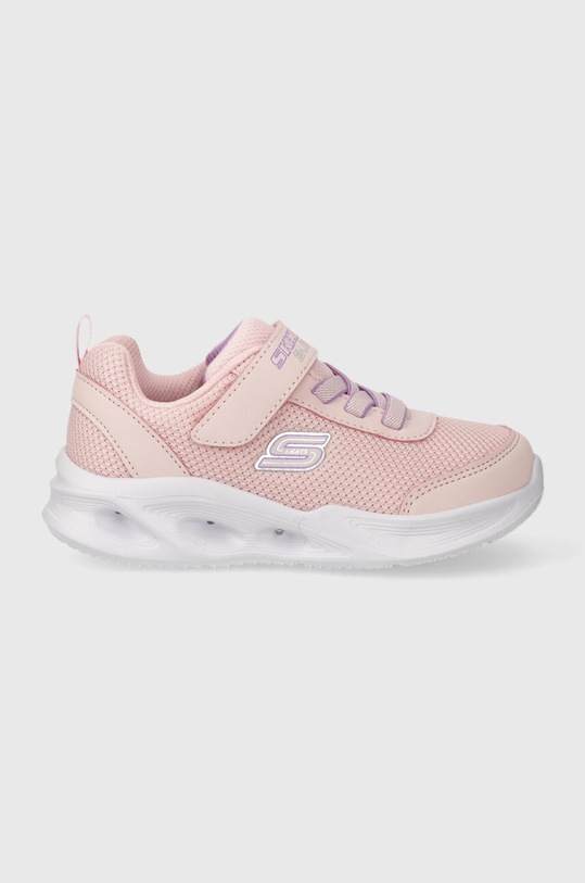 Detské tenisky Skechers SKECHERS SOLA GLOW imitácia kože ružová 303715N