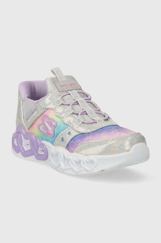 Detské tenisky Skechers INFINITE HEART LIGHTS ETERNAL SHIMMER 303755N strieborná SS25