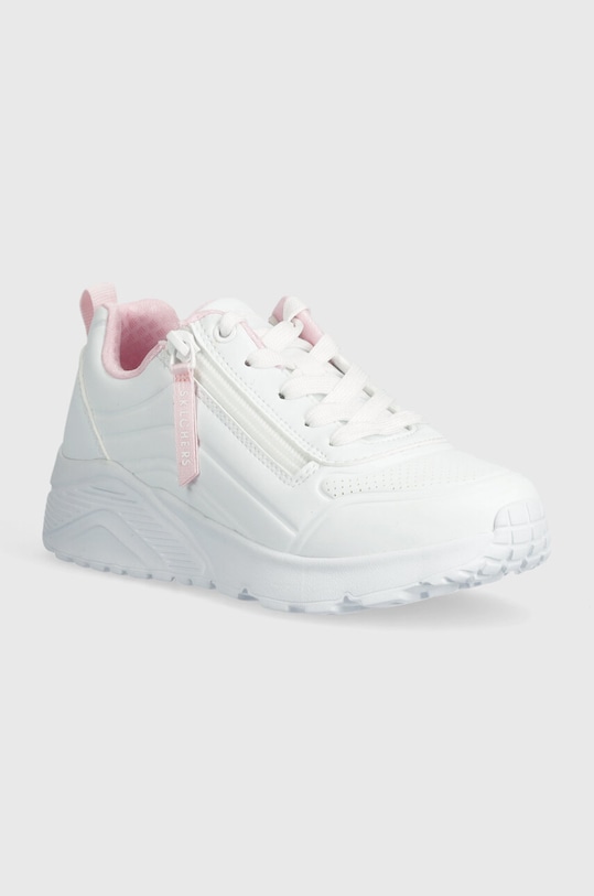 Skechers sneakersy dziecięce UNO LITE EASY ZIP imitacja skóry licowej biały 310387L