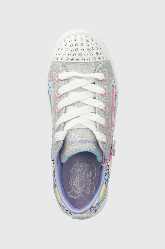 Skechers tenisi copii TWINKLE SPARKS FLYING HEARTS argintiu 314805L