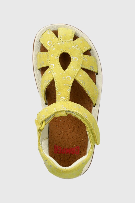 Παιδικά σανδάλια από δέρμα nubuck Camper κίτρινο K800363