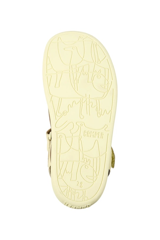 Dětské kožené sandály Camper 80177.28.34 žlutá