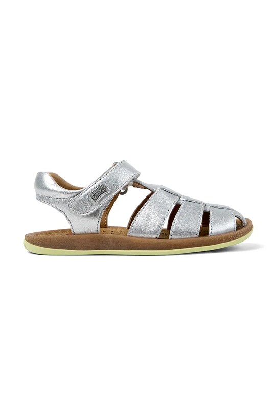 Dětské kožené sandály Camper 80177.28.34 stříbrná SS25