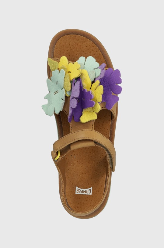 Camper sandały skórzane dziecięce brązowy K800582.35.38