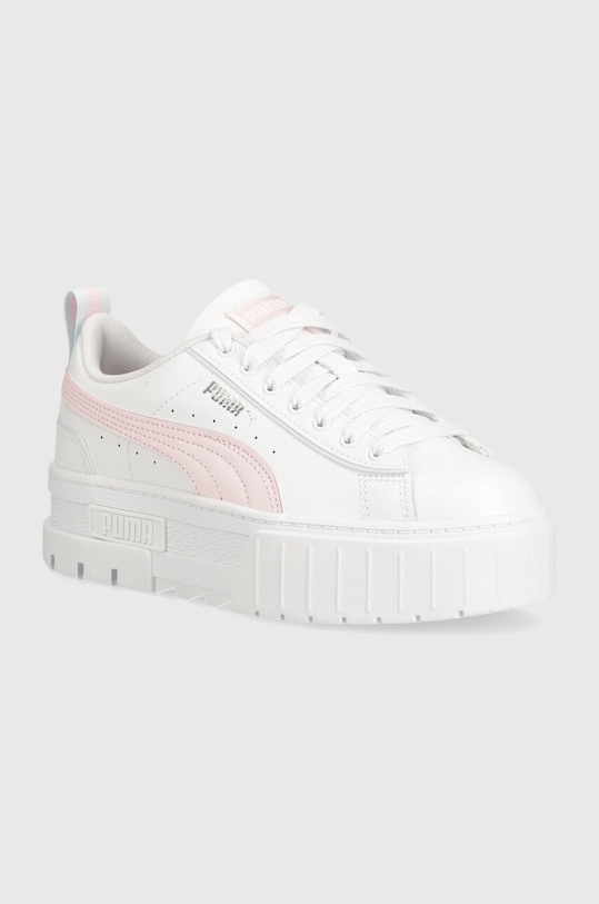 Dětské kožené sneakers boty Puma Mayze Lth Piping Jr nízký bílá 396664