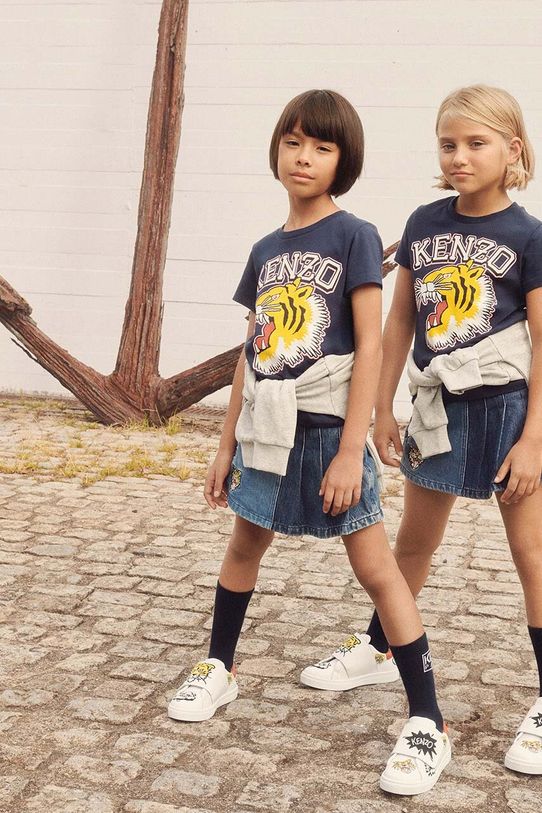 Детские кожаные кроссовки Kenzo Kids K60089.