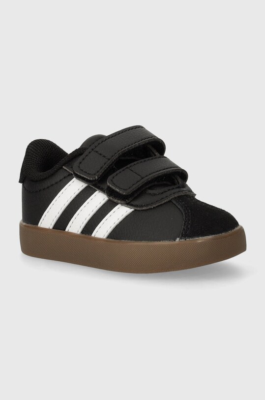 adidas sneakers pentru copii VL COURT 3.0 CF I piele întoarsă negru ID9156