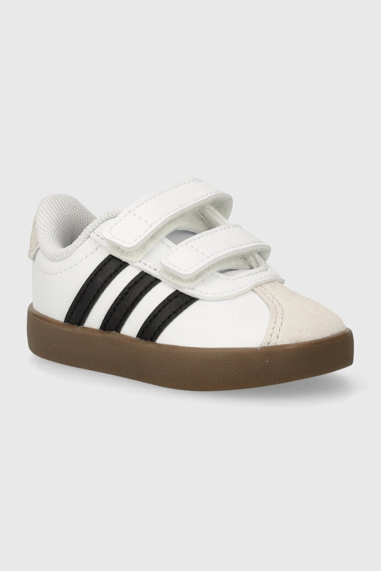 adidas sneakers pentru copii VL COURT 3.0 CF I piele întoarsă alb ID9157