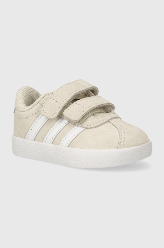 Παιδικά δερμάτινα αθλητικά παπούτσια adidas VL COURT 3.0 CF I δέρμα σαμουά μπεζ IE1447