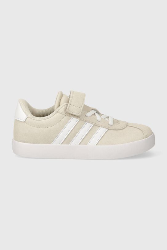 adidas sneakersy zamszowe dziecięce VL COURT 3.0 EL C IE1448 beżowy SS24