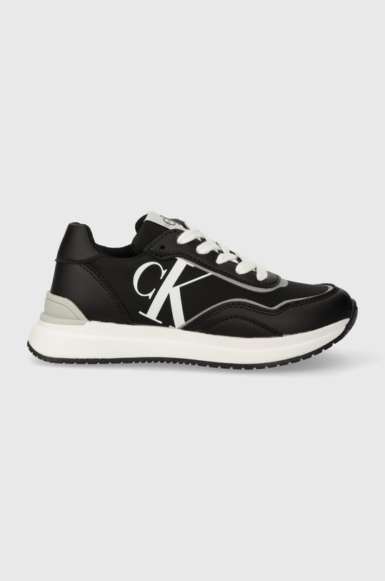 Calvin Klein Jeans sneakersy dziecięce imitacja skóry licowej czarny V3X9.80892.